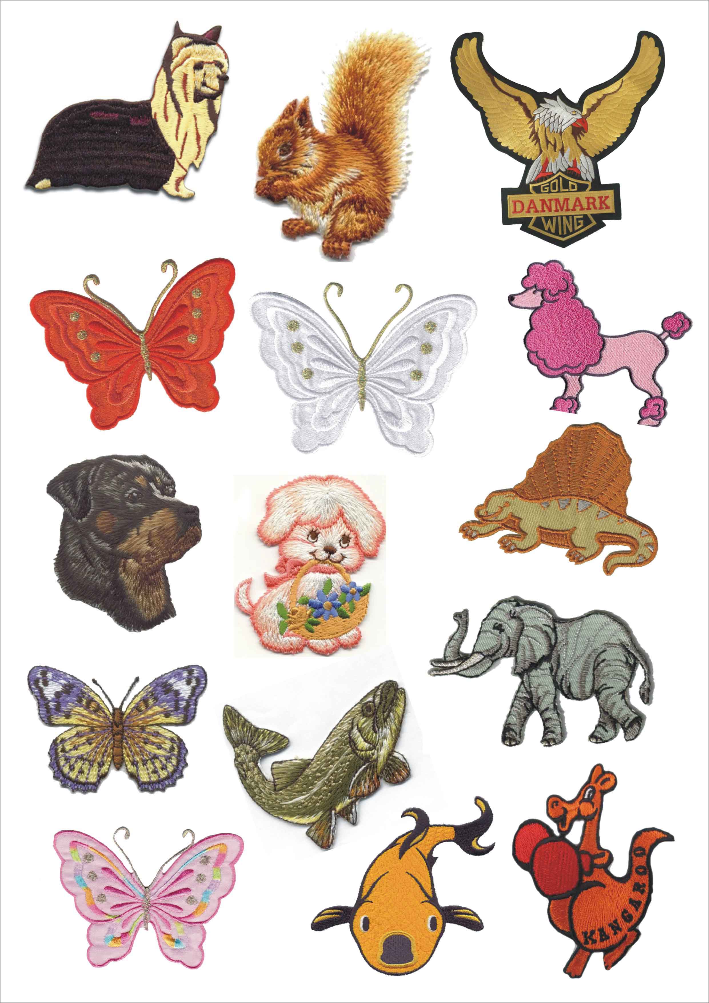 Embroidered animal patches 1