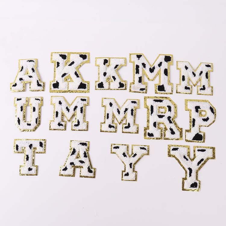 Cow color chenille letters 
