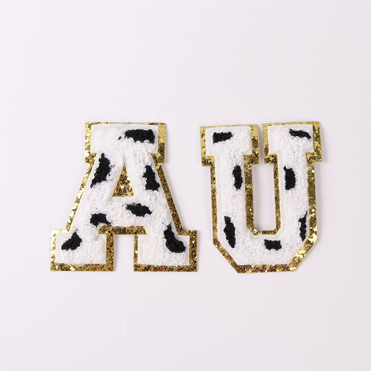 Cow color chenille letters 